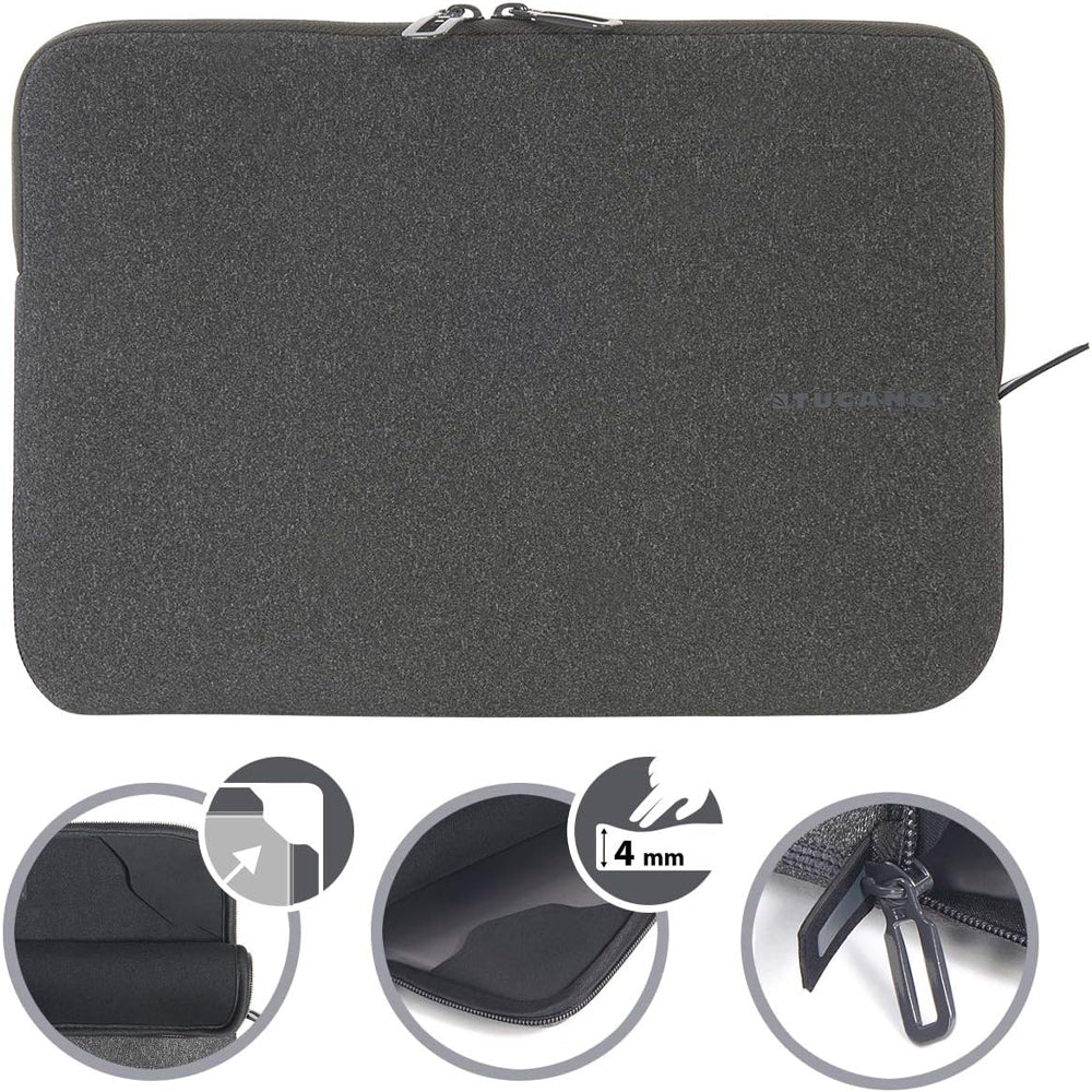 TUCANO Melange Neoprene Sleeve Compatible with MacBook Air/Pro 13" Laptop 12", 4mm Thick, Anti-Slip, Anti-Scratch