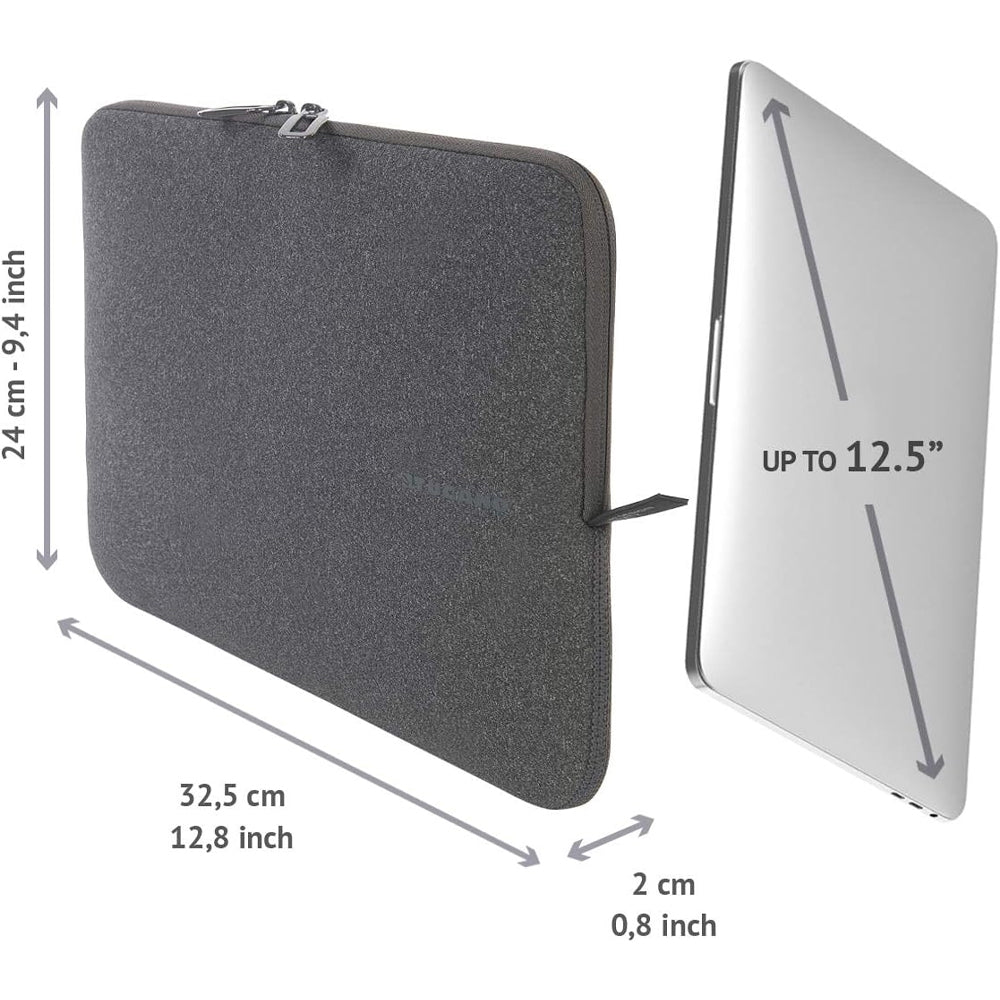 TUCANO Melange Neoprene Sleeve Compatible with MacBook Air/Pro 13" Laptop 12", 4mm Thick, Anti-Slip, Anti-Scratch